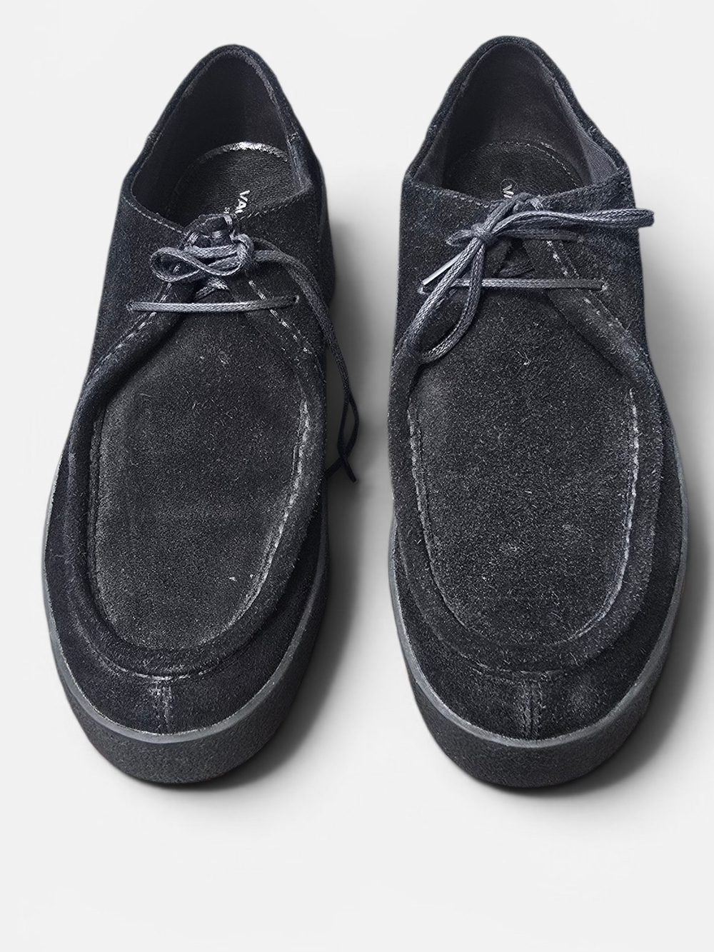 Vagabond Black Suede Lace-Up Flats